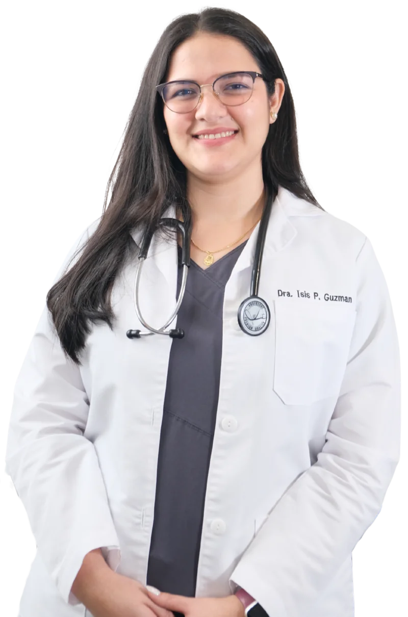 Dra. Isis P. Guzmán, especialista en Medicina General en Clínica Médica Guzmán, Choloma, Honduras